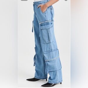 Light Blue Cargo Jeans with Zipper Pockets